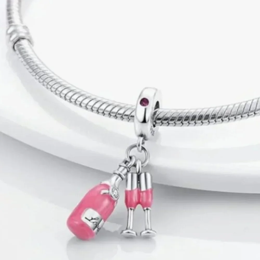 Champagne 925S Charm Compatible with Pandora Bracelet